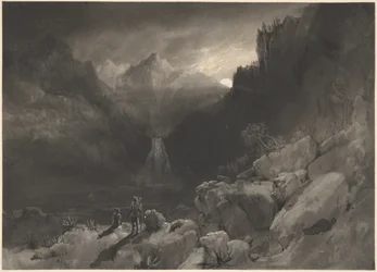 Amerikansk scen, ca 1832-1835 (grå tvätt)