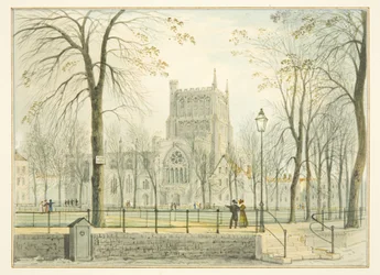 Bristol Cathedral and College Green (akvarell på papper)