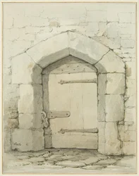 Old Arch and Doorway i Tower Lane mittemot Vestry of St John
