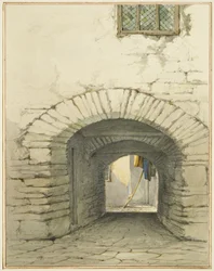 Passage Archway utanför Marsh Street (akvarell på papper)