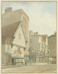 Peter Street och Mary-le-Port Street (akvarell över penna på papper)