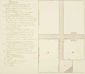 Plan av 46 Baldwin Street (penna och bläck på papper)