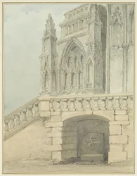Redcliffe Conduit och en del av North Porch (akvarell på papper)