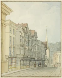 Västra sidan av Broad Street (akvarell på papper)