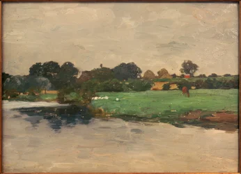 Flodlandskap nära Hamburg