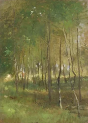 Trä (olja på papper lagt på duk)