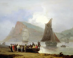 Går ombord på färjan i Teignmouth, 1821