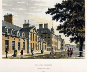 Chelsea Hospital, från "A Picturesque Tour through the Cities of London and Westminster Illustrated", 1792-1801