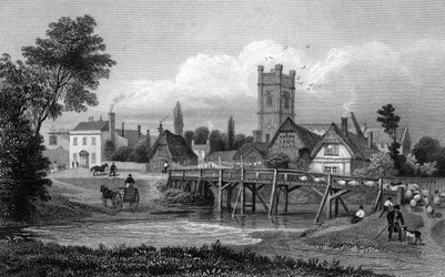 Easton, nära Great Dunmow, Essex, graverad av Henry Adlard, 1832