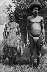 Sorg över de döda visade av hampgrimmor, Nya Guinea, 1922