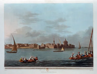 Fort och hamn i Aboukir, antika Canopus, Egypten, 1801