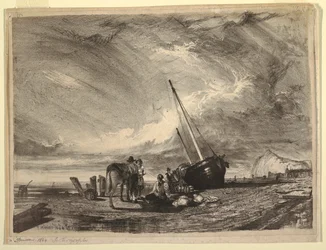 Strandad fiskebåt