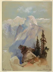 Teckning, Half Dome, Yosemite, 1873