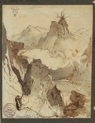 Teckning, Hiawatha ser Mudjekeewis, 1870-75