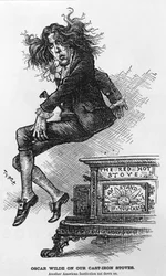 Oscar Wilde på våra gjutjärnskaminer. En annan amerikansk institution satte sig ner på, illustration från Harper
