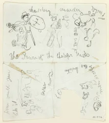 Blad med skisser: De katolska prästernas makt (recto); Blad med skisser (verso)