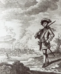 Kapten Henry Morgan vid plundringen av Panama 1671, c.1734