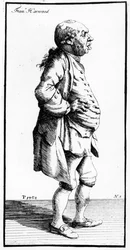 Karikatyr av Francis Harwood, ca 1770