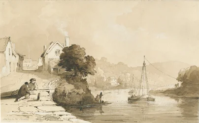 Arley - River Severn: sepiateckning, 8 september 1837