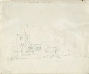 Arley Church: blyertsteckning, 4 september 1837