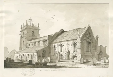 Audley Church: sepiateckning