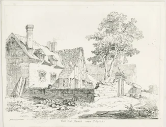 Colwich - Hall Flat House: ritning med penna och bläck
