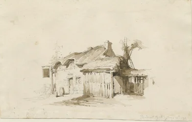 Fradswell - Cottage on Heath: ritning med blyerts och tvätt