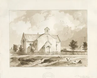Gentleshaw Church: sepiateckning