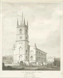 Hanley Church: sepiateckning, nd [?1838] (teckning)