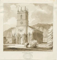 Kidsgrove Church: sepiateckning