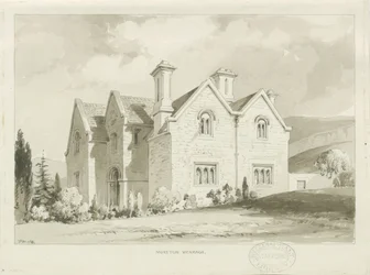 Moreton Vicarage: sepiatvättteckning, 1841