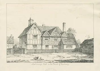 Newborough Hall: pennteckning, 1836