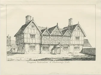 Newborough Hall: pennteckning, 1836