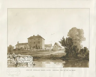 Norbury Manor: sepiatvättteckning, 1838