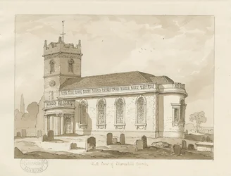 Shareshill Church: sepiateckning, 1837