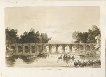 Shugborough Bridge: sepiateckning