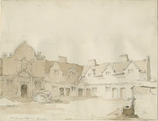 Stafford - Alms Houses: pennteckning, 1837