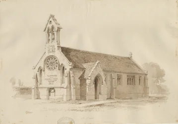 Stafford - Salt Chapel [St. James"]: ritning med penna och tvätt, 1840