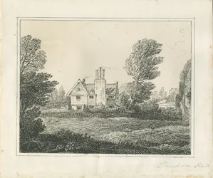 Standon Hall: ritning med penna och bläck, nd [?mitten av 1800-talet] (ritning)