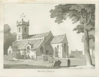 Standon Hall: ritning med penna och bläck, och [?mitten av 1800-talet] (teckning)