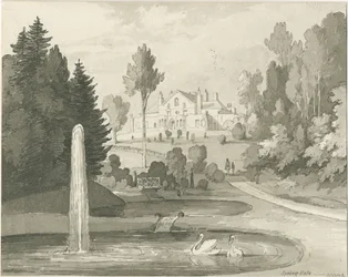Sten - Spring Vale: sepia tvättteckning