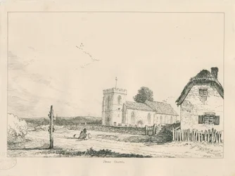Stowe Church: ritning med penna och bläck