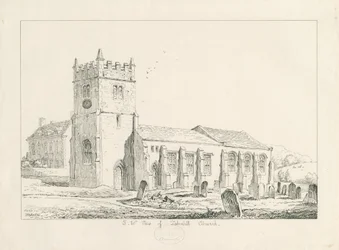 Tatenhill Church: ritning med penna och bläck