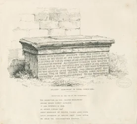 Tixall Church Yard - Table Tomb: penna och bläckritning