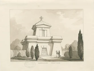 Trentham - Mausoleet: ritning med penna och tvätt, nd [?1838] (teckning)