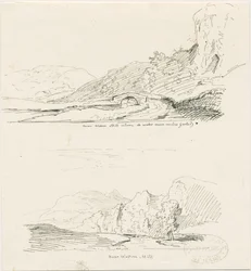 Wetton Mill: ritning med penna och bläck, nd [1817-1845]