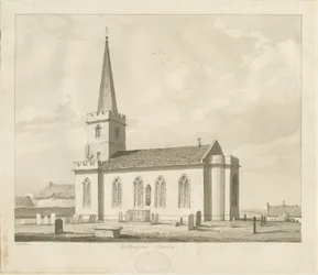 Whittington Church: sepiateckning