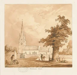 Wombourne Church: sepiateckning