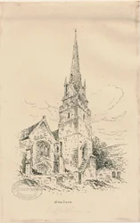 Wombourne kyrka: zinkografi, nd [mitten av 1800-talet] (ritning)