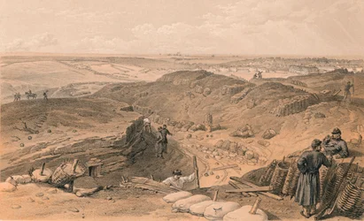 Dike av Malakoff, Battery Gervais och Rear of Redan, 1856